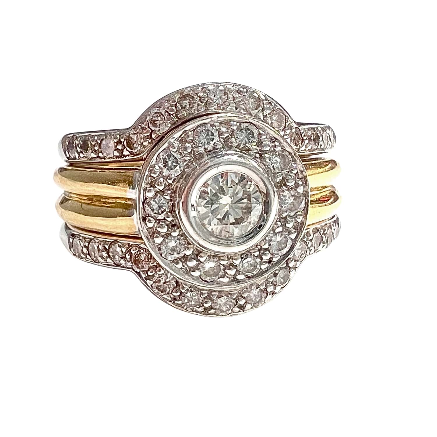 SORTIJA ESTILO CONTEMPORÁNEO SIGLO XX de ORO 18 kts con DIAMANTES