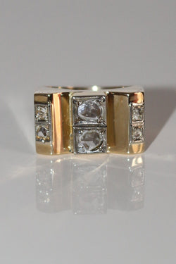 Bague Tank Diamants Taille Rose