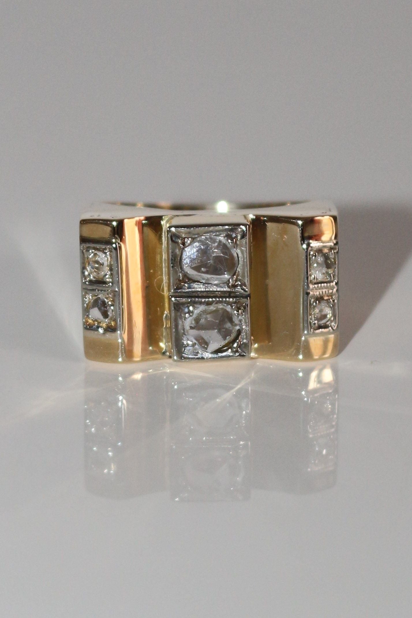 Bague Tank Diamants Taille Rose