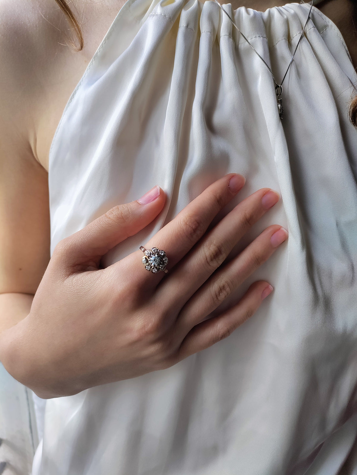 White Gold Diamond Marguerite Ring