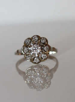 Bague Marguerite Diamants Or Blanc