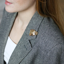 Brooch Clip Boucheron Ruby on Pink Gold 40's