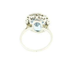 Bague Pompadour en or gris spinelle et diamants