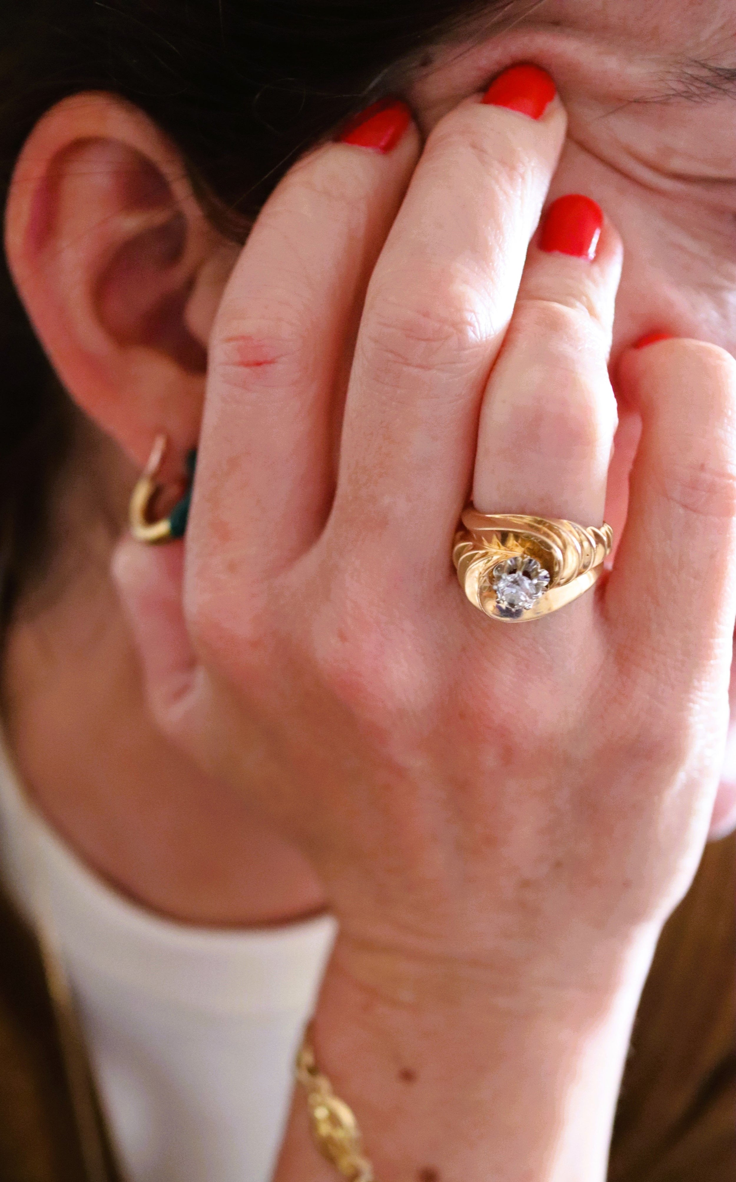 Bague Tourbillon diamant en or jaune