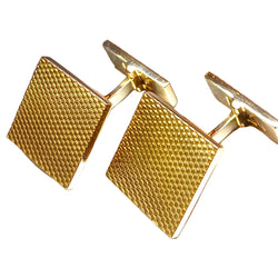 Boutons de manchette guillochés en or jaune
