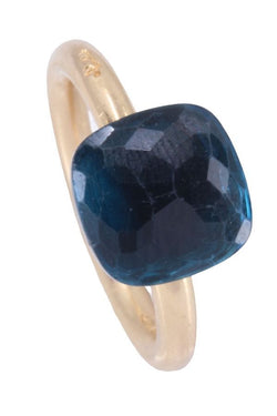 Bague POMELLATO Nudo Classic en or rose et topaze blue London