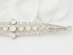 Brooch Art Deco in yellow gold and paltinium with diamonds