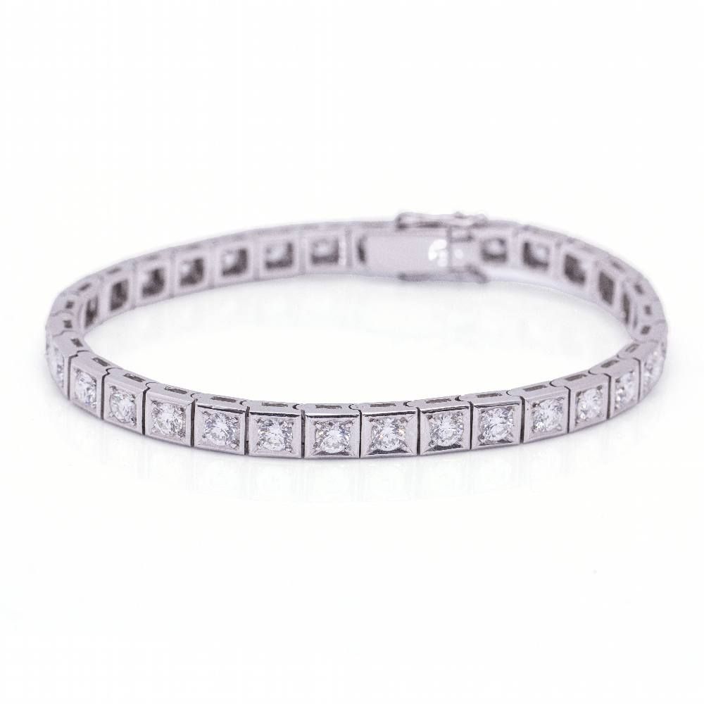 Bracelet RIVIEREde diamants en or blanc 18K