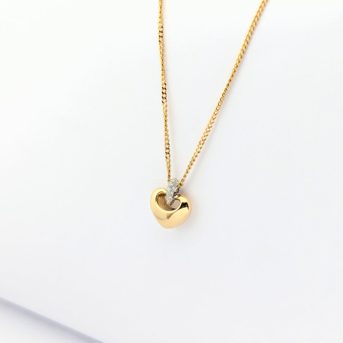 Yellow Gold and Diamond Heart Necklace