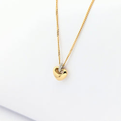 Yellow Gold and Diamond Heart Necklace