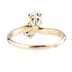 Bague Toi & Moi en or jaune, saphir et diamant