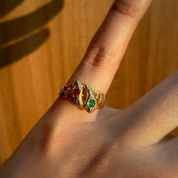 Bague Serpent - Or, Diamants, Rubis & Emeraude