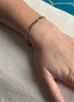 Bracelet En Or Rose Mailles Figaro