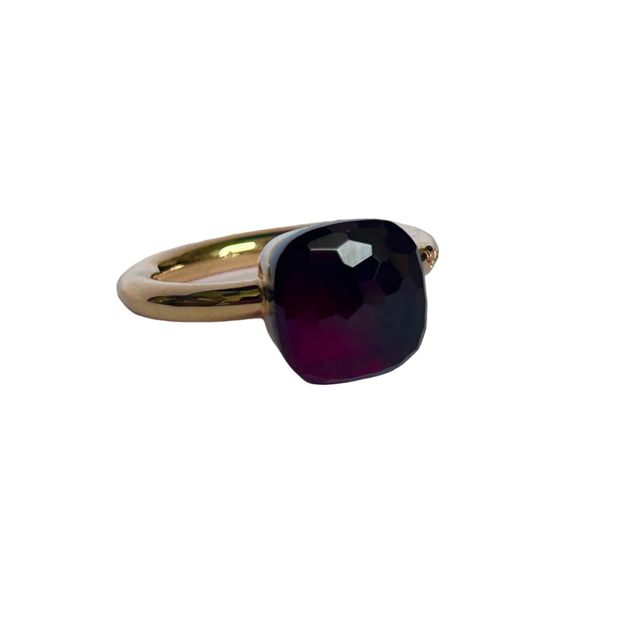 Bague POMELLATO Nudo Classic en or rose et grenat rouge (Taille 54)