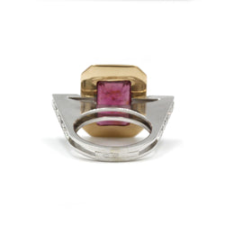 Bague - Or, Rubellite & Diamants
