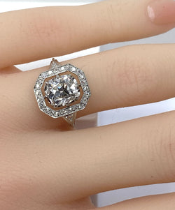 Ring Art Deco in paltinium and diamond