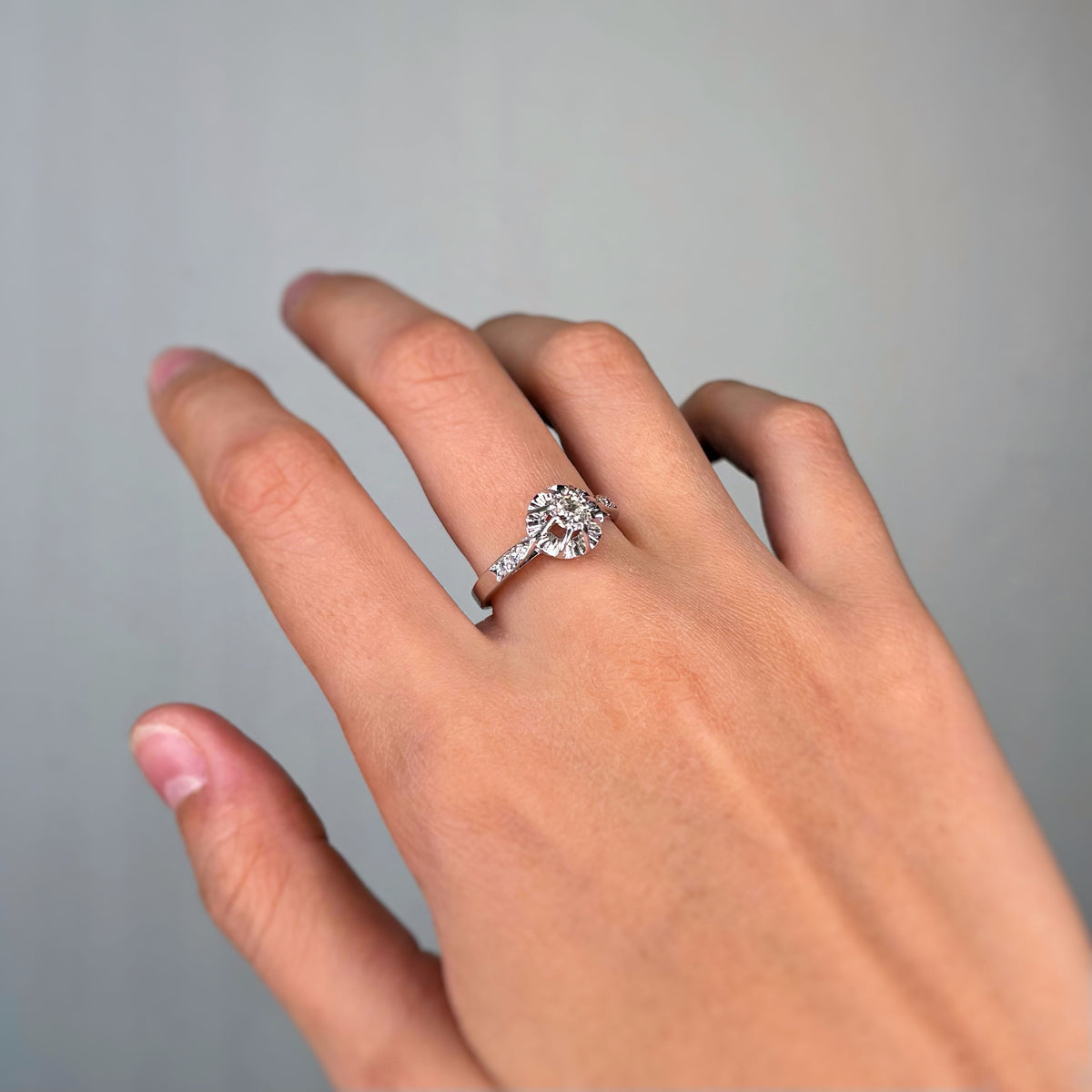 Accompanied Solitaire - Gold, Platinum & Diamonds