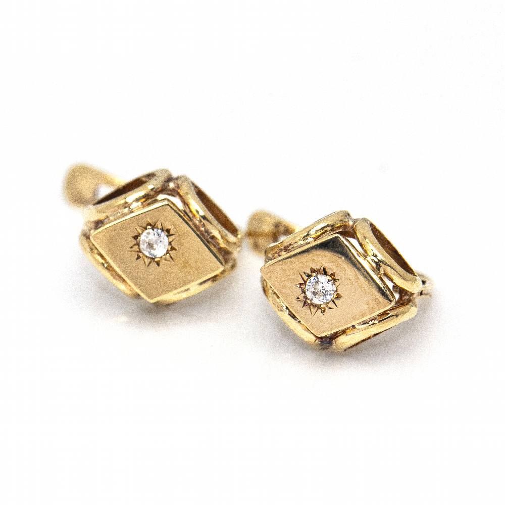 Boucles d'oreilles originales VINTAGE en or jaune