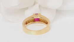 Yellow gold, ruby ​​and diamond ring