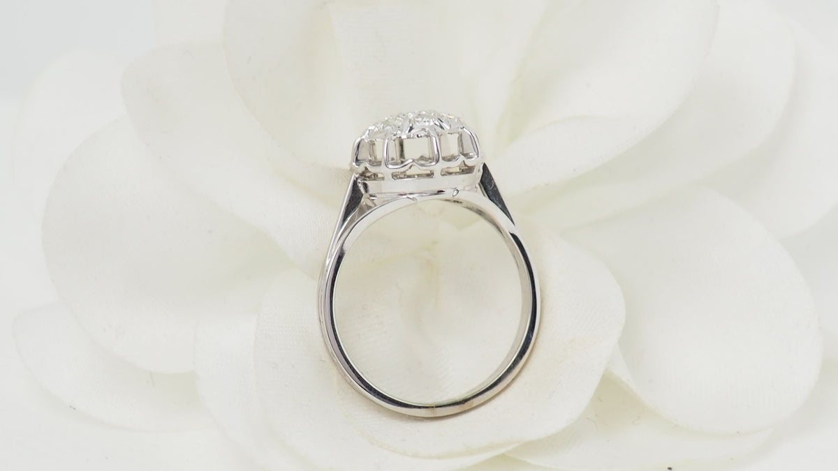 Vintage white gold and diamond ring 