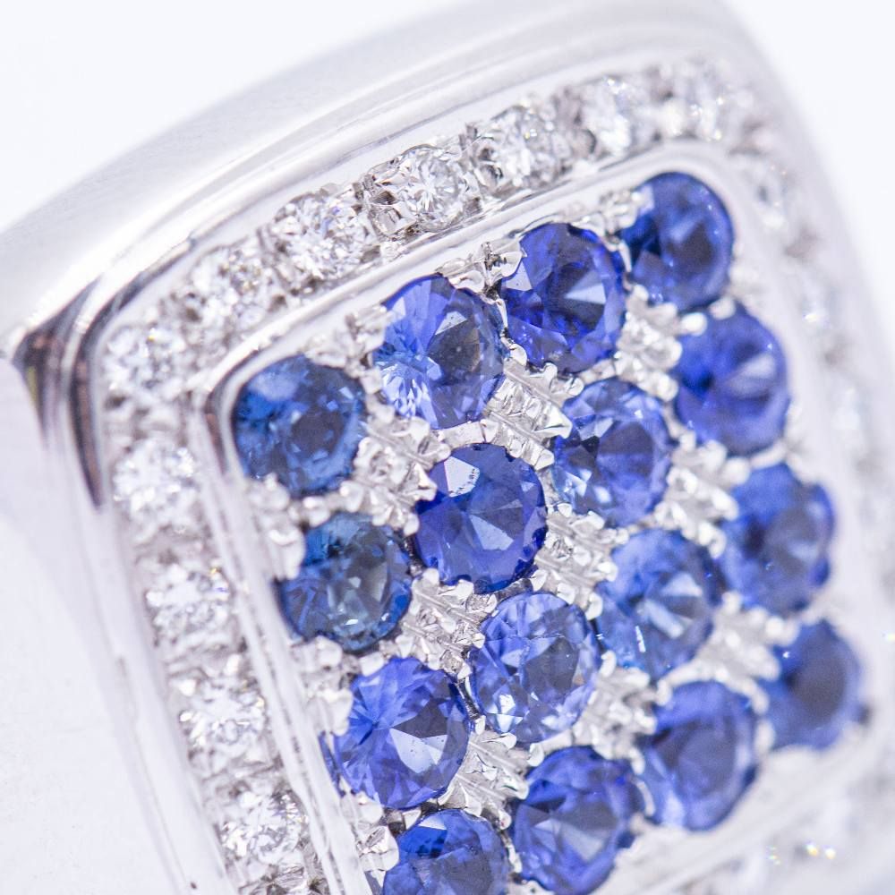 Bague en or avec diamants et saphirs d'occasion