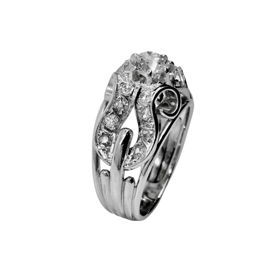 Platinum and diamond ring