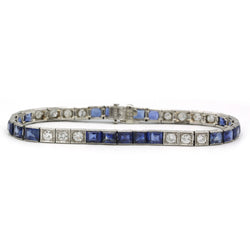 Bracelet - Platine, Saphirs & Diamants