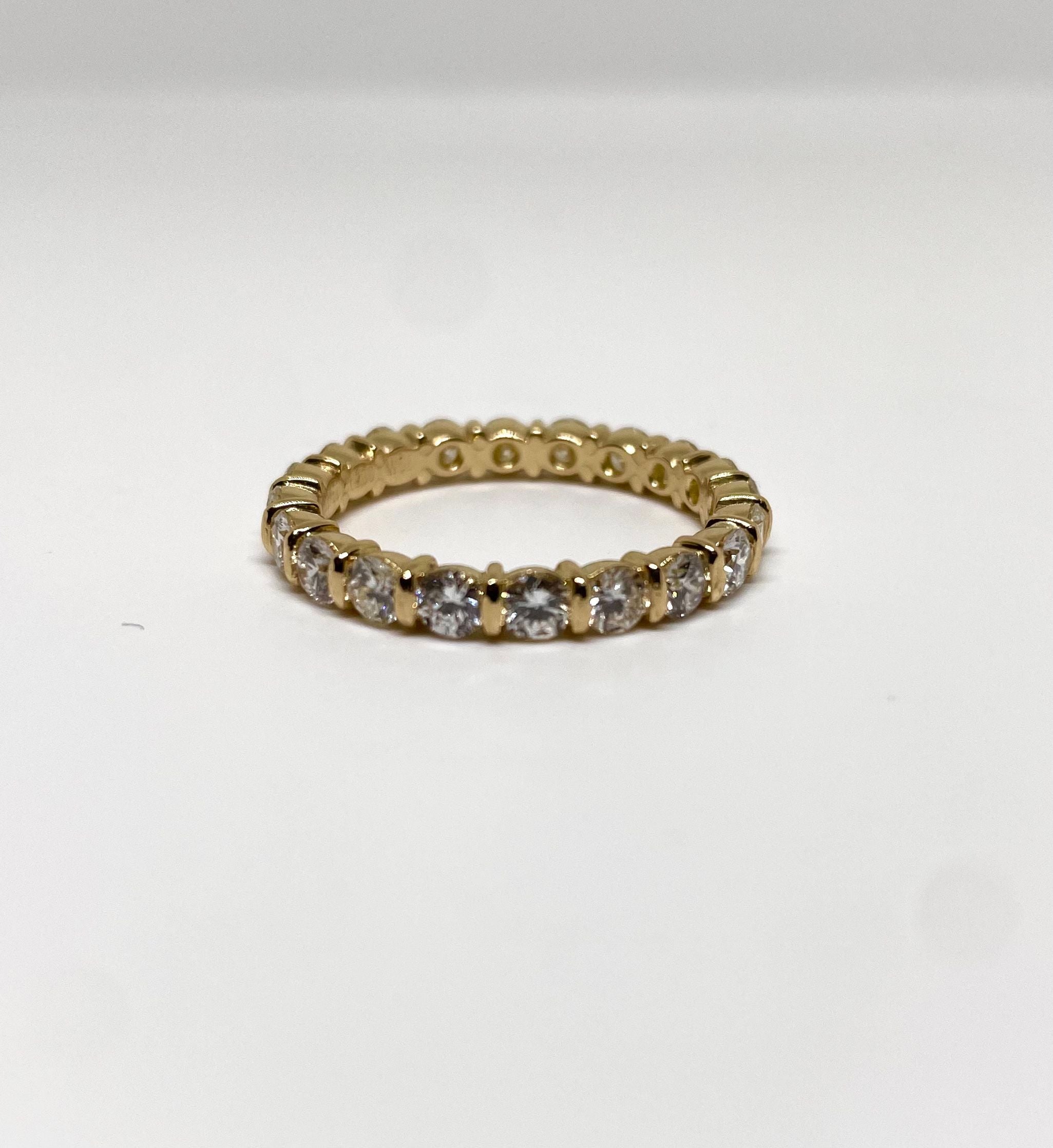 Bague alliance tour complet 2cts de diamants en or rose