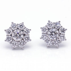Boucles d'oreilles ROSETON en or blanc et diamants