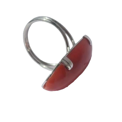 Bague Cocktail en or blanc et corail