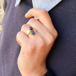 Bague Toi et Moi Saphirs Etoilés