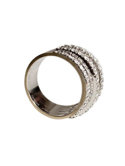 Bague DE BEERS, en or blanc 18k et diamants.