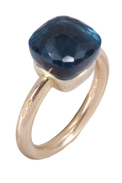 Bague POMELLATO Nudo Classic en or rose et topaze blue London