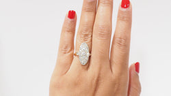 Bague marquise en or bicolore et diamants