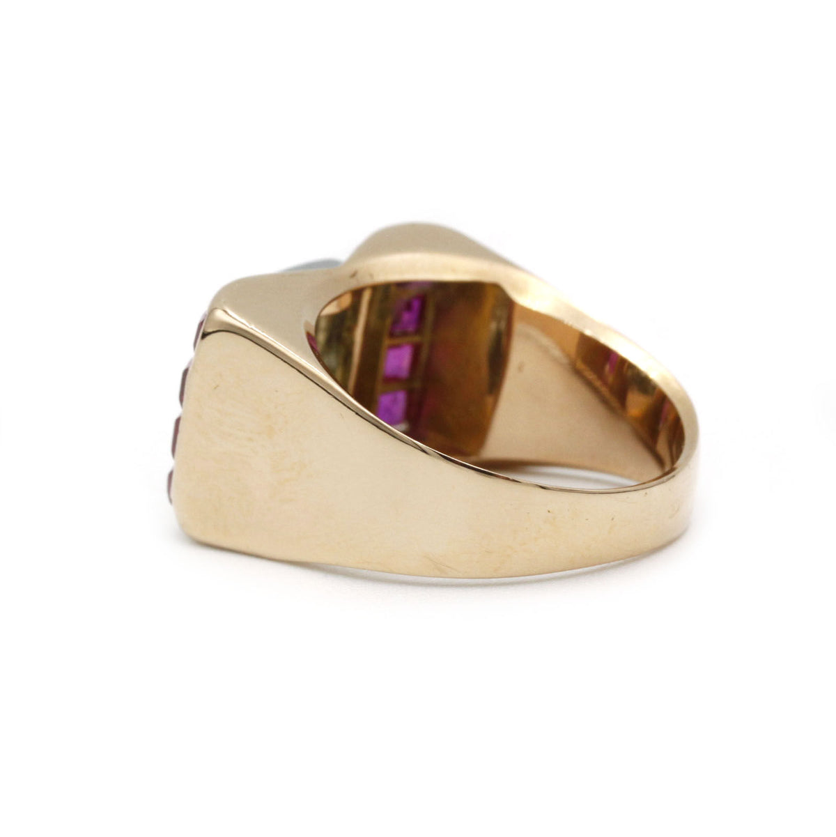Ring TANK - Gold, diamonds and rubies