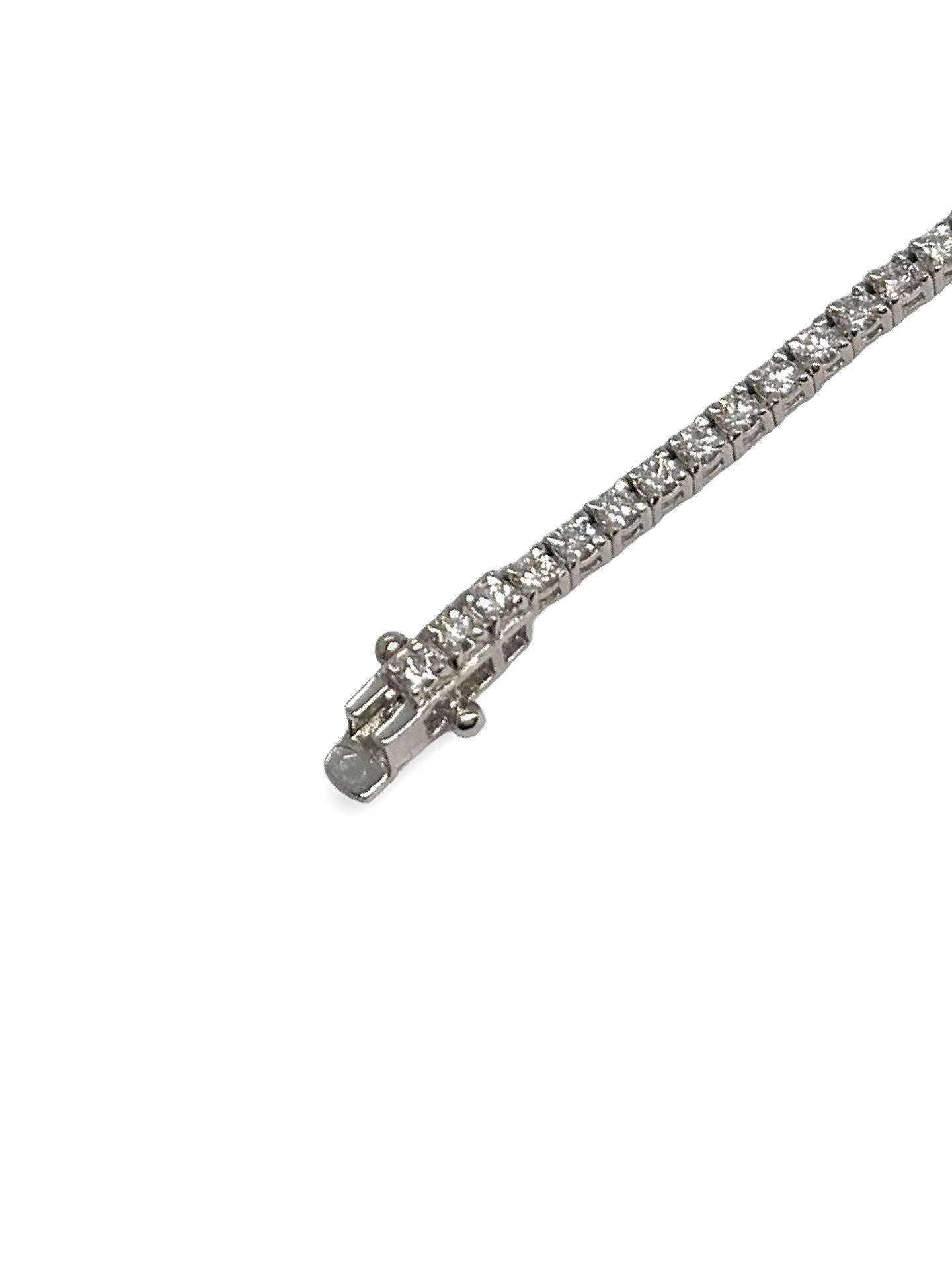 Bracelet rivière or blanc et diamants 1,80 ct
