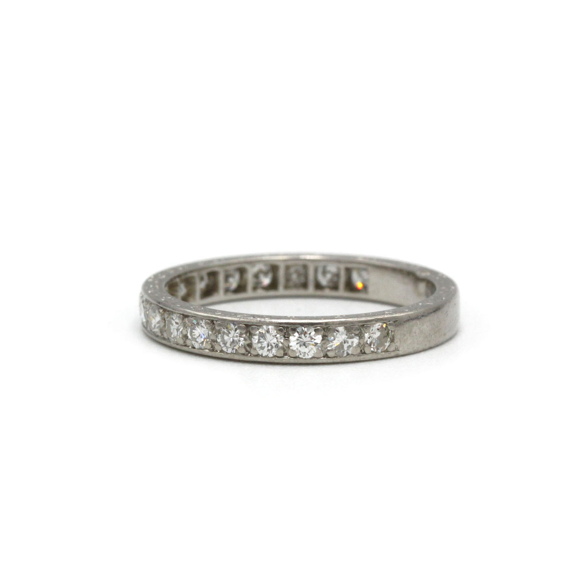 Half wedding band - Platinum &amp; 0.35 carats of diamonds