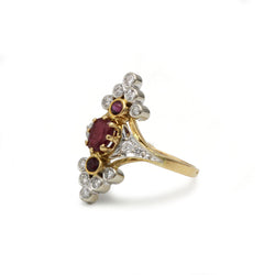 Bague en or et diamants rubis