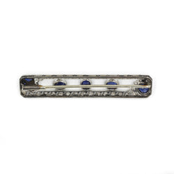 Broche - Or, Platine, Saphirs & Diamants