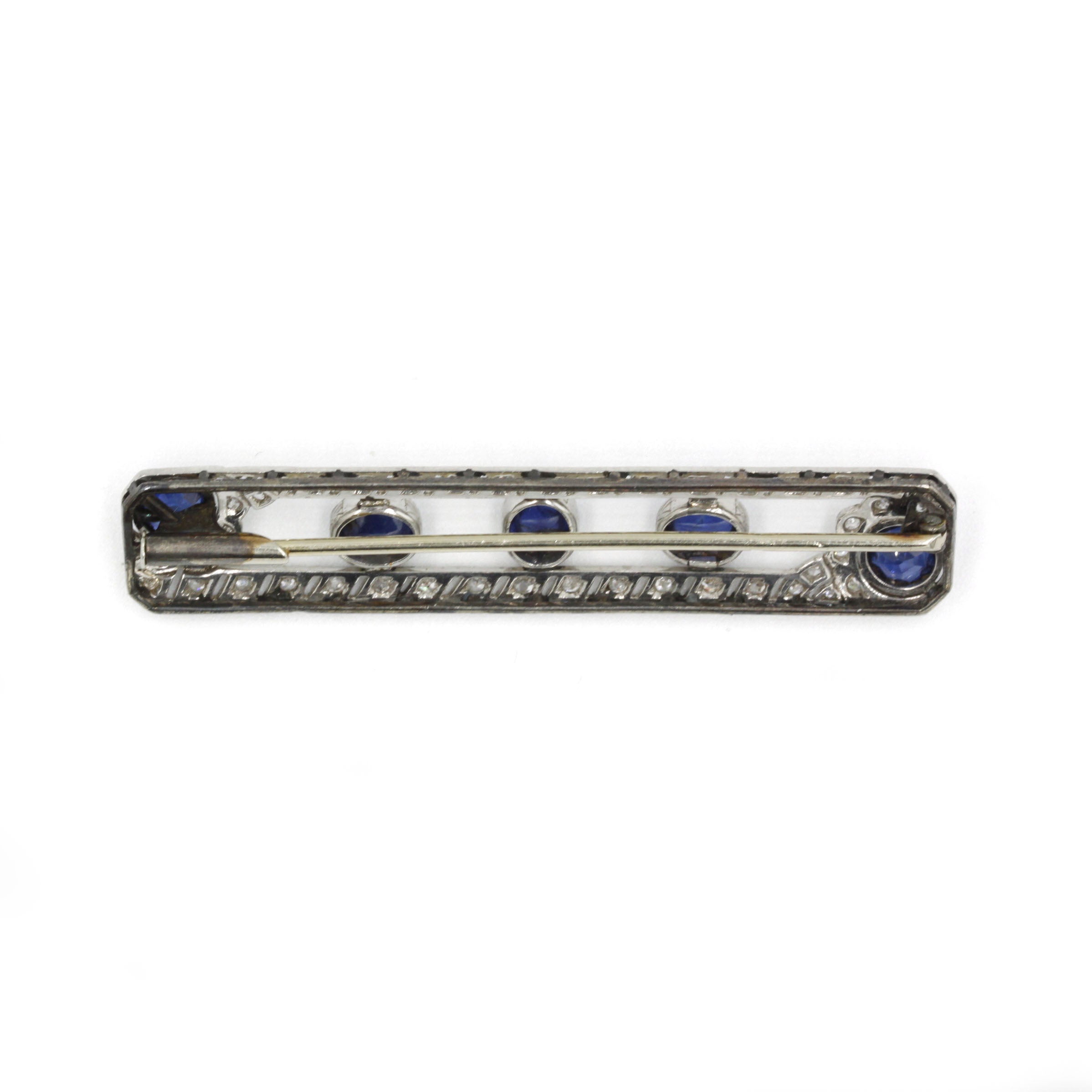 Broche - Or, Platine, Saphirs & Diamants