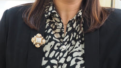 Broche pendentif ancienne en or jaune et diamants