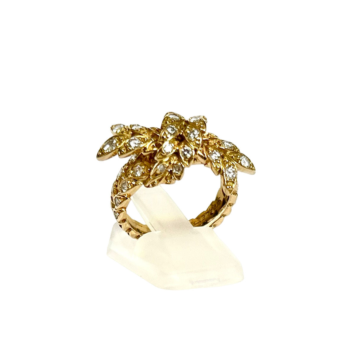 Bague STERLÉ "noeud" en or jaune et diamants (Taille 52)