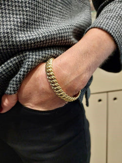 Bracelet maille Américaine en or jaune