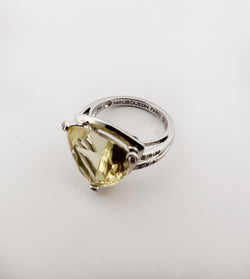 Bague Cocktail MAUBOUSSIN Mes Couleurs à Toi, en or blanc quartz lemon et diamants