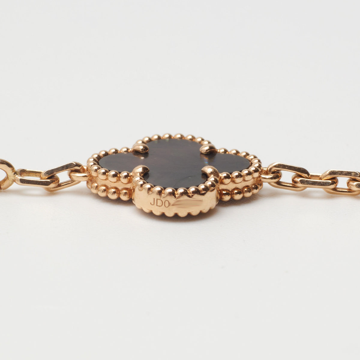 Van Cleef & Arpels SPECIAL ORDER Vintage Alhambra Bracelet with 5 gray Mother-of-pearl motifs in rose gold