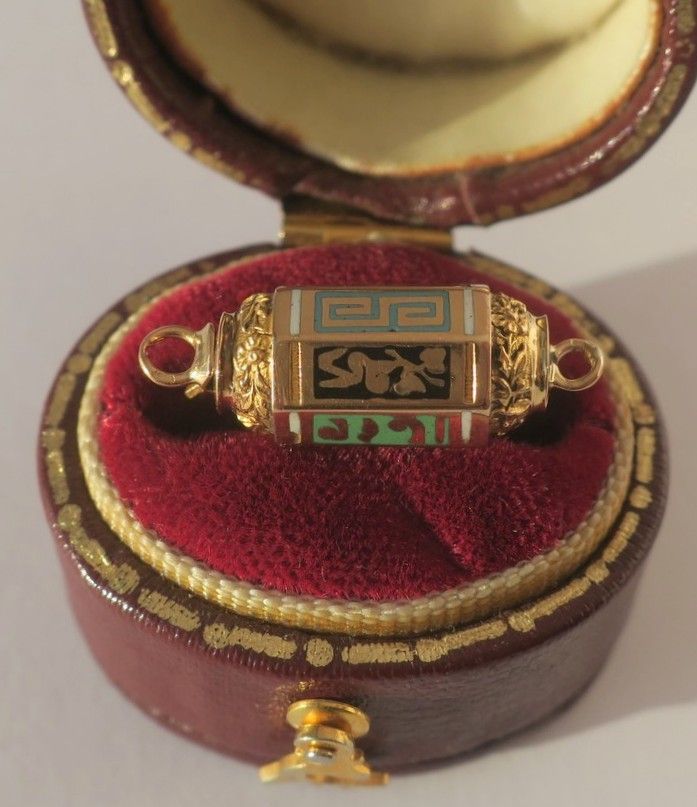 Rare antique enamelled clasp Rose gold