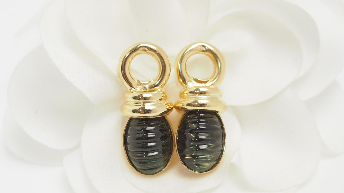 Yellow gold and tourmaline earrings 