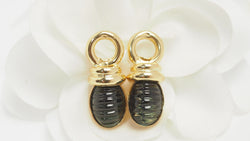 Yellow gold and tourmaline earrings 