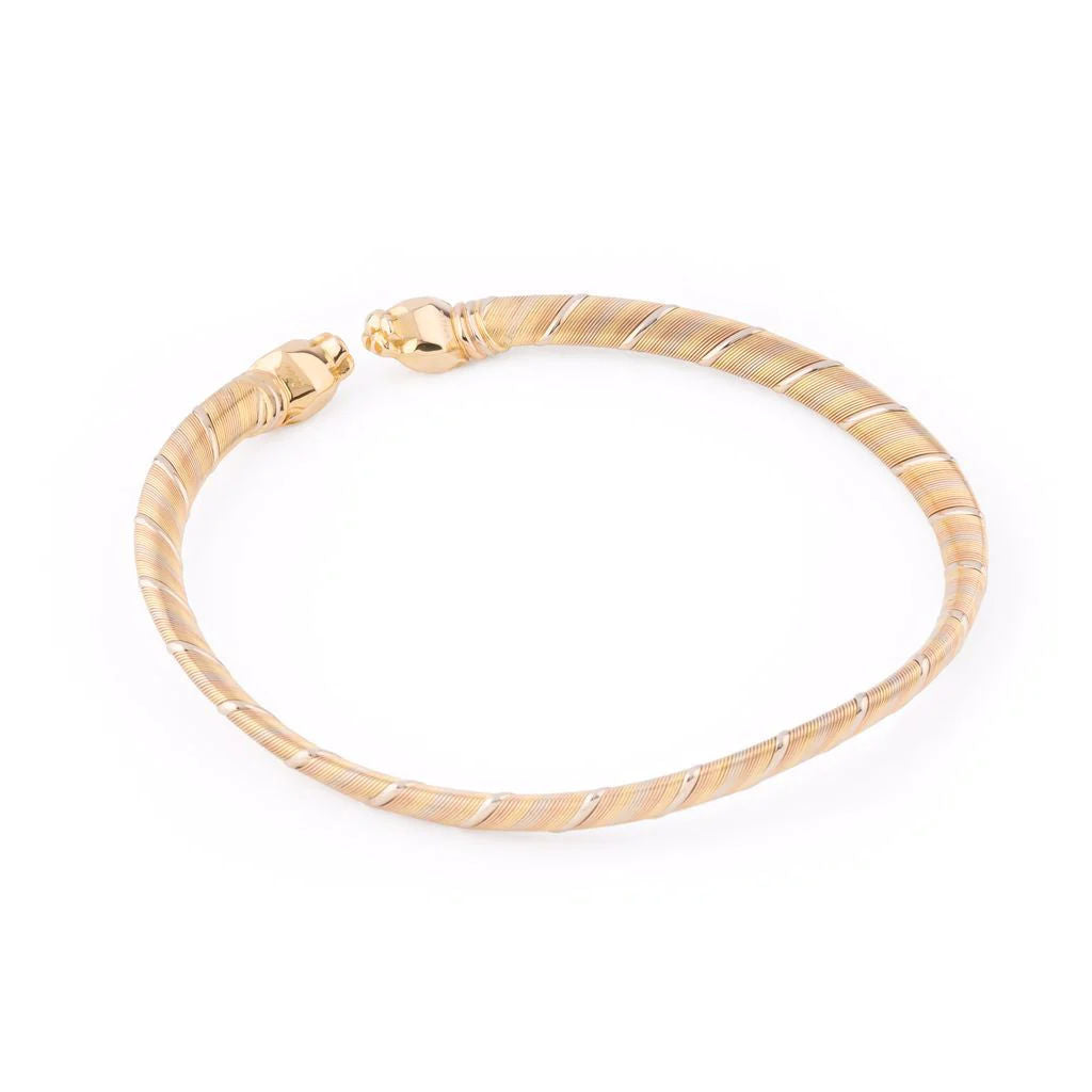 CARTIER Torque necklace “Panther heads” in 3 golds 