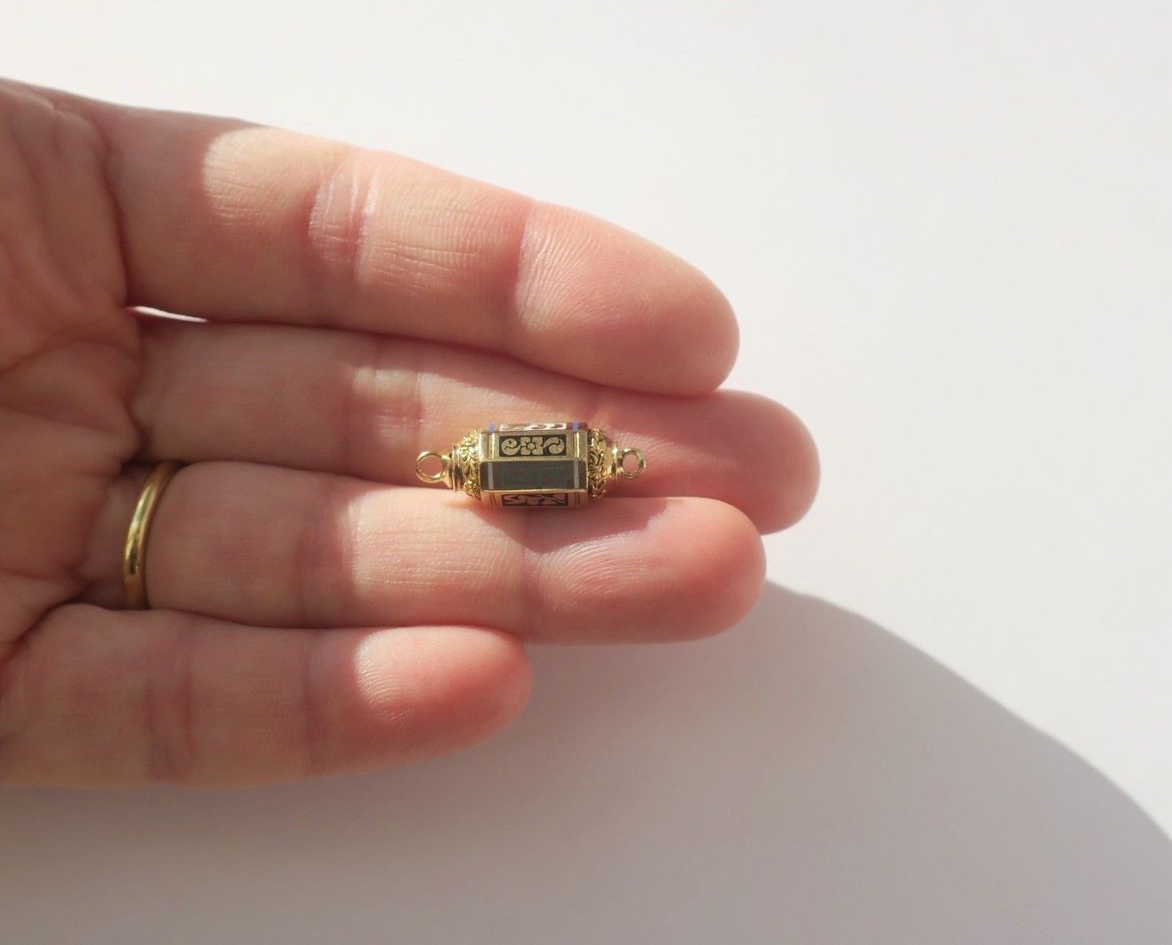 Rare antique enamelled clasp Rose gold